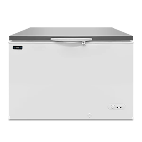 Gefriertruhe 358L Weiß/Edelstahl -18°C bis -25°C Statische Kühlung