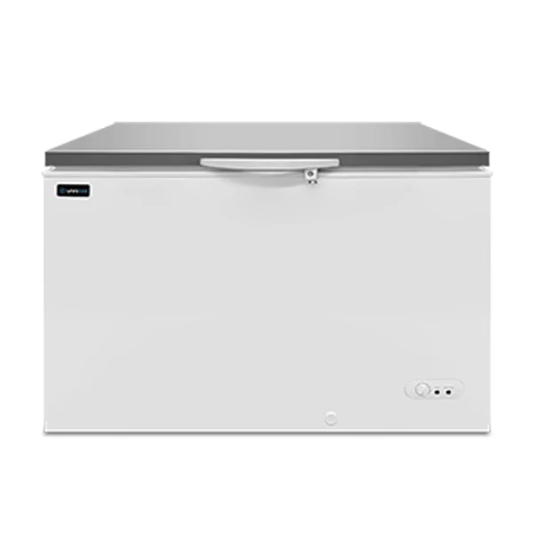 Gefriertruhe 395L Weiß/Edelstahl -18°C bis -25°C Statische Kühlung
