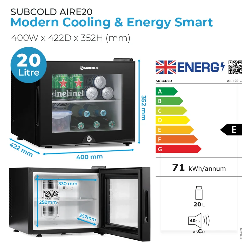 Subcold Aire20-G LED Mini Fridge - Refurbished