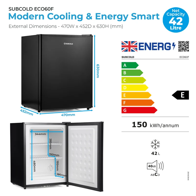 Subcold Eco60F Mini Freezer - Black | Refurbished
