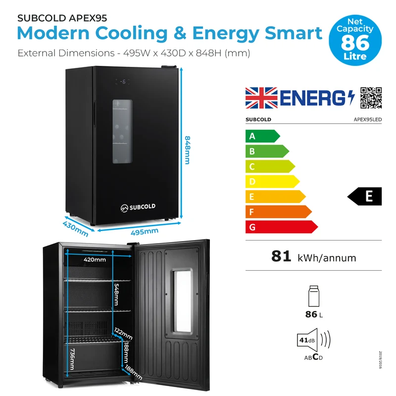 Subcold Apex95 SUB-ZERO Beer Fridge - Black | Refurbished