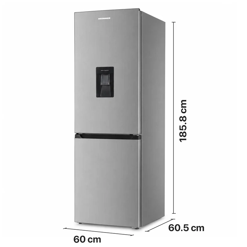 Heinner HC-HM313XWDE++ Koel-vriescombinatie met Waterdispenser – 313 L – Energieklasse E – Elektronische Bediening met Instelbare Thermostaat – LED-verlichting – Omkeerbare Deur – 5 Jaar Garantie