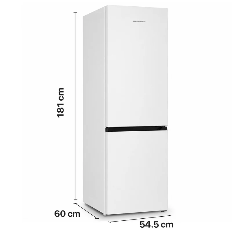 Heinner HCNF-HM253INVD Koel-vriescombinatie – 253 L – Total No Frost – Inverter Compressor – Energieklasse D – Elektronische Bediening met Instelbare Thermostaat – LED-verlichting – Wit – 5 Jaar Garantie