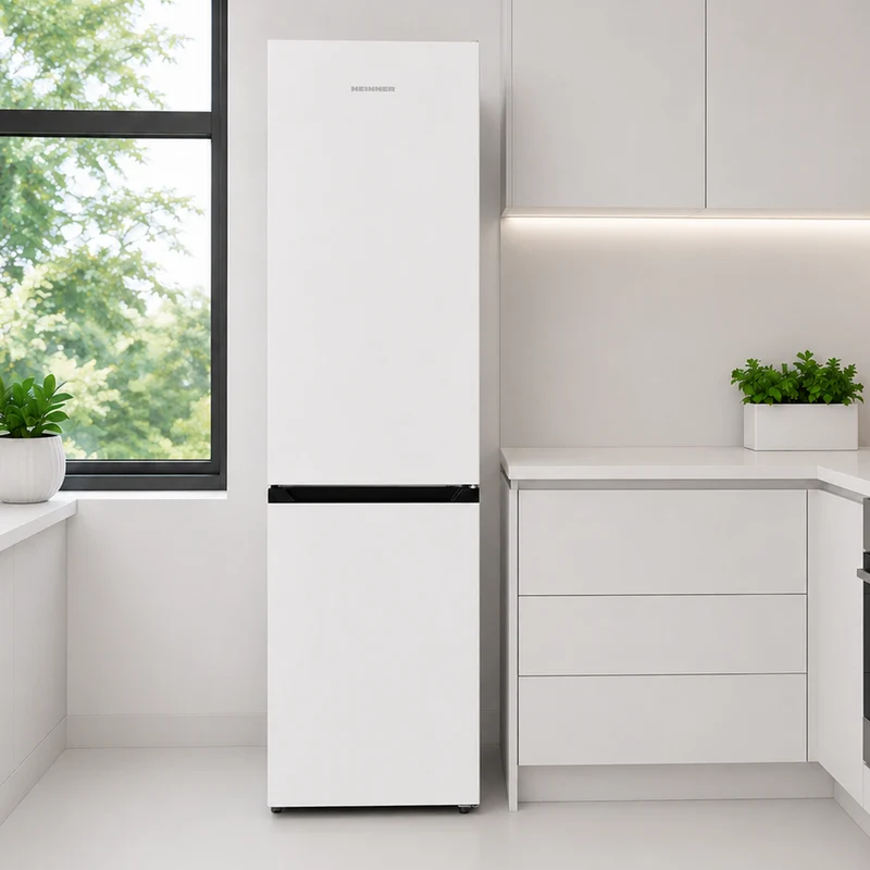Heinner HCNF-HM253INVD Koel-vriescombinatie – 253 L – Total No Frost – Inverter Compressor – Energieklasse D – Elektronische Bediening met Instelbare Thermostaat – LED-verlichting – Wit – 5 Jaar Garantie
