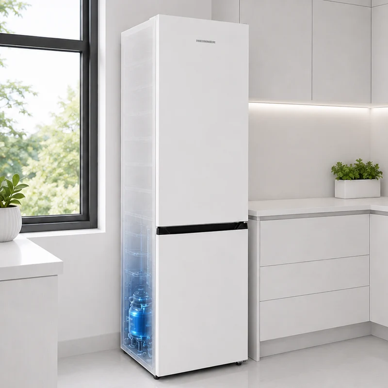 Heinner HCNF-HM253INVD Koel-vriescombinatie – 253 L – Total No Frost – Inverter Compressor – Energieklasse D – Elektronische Bediening met Instelbare Thermostaat – LED-verlichting – Wit – 5 Jaar Garantie