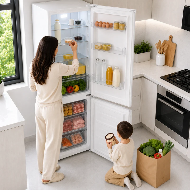 Heinner HCNF-HM253INVD Koel-vriescombinatie – 253 L – Total No Frost – Inverter Compressor – Energieklasse D – Elektronische Bediening met Instelbare Thermostaat – LED-verlichting – Wit – 5 Jaar Garantie
