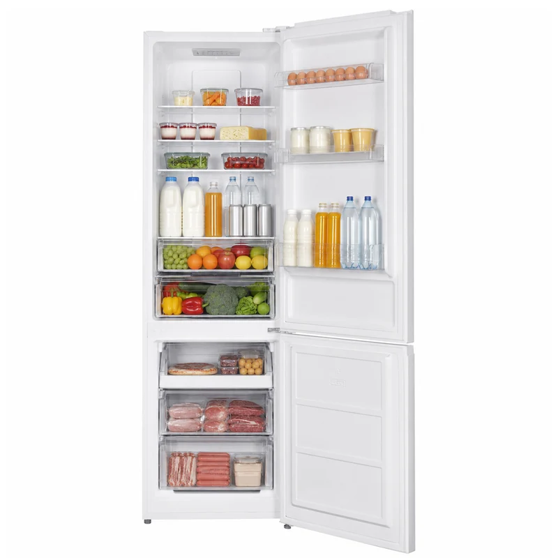 Heinner koel-vriescombinatie HCNF-HM326INVE 326 L – No Frost – Super Freezing – omkeerbare deur – wit – energielabel E