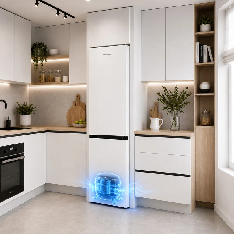 Heinner koel-vriescombinatie HCNF-HM326INVE 326 L – No Frost – Super Freezing – omkeerbare deur – wit – energielabel E