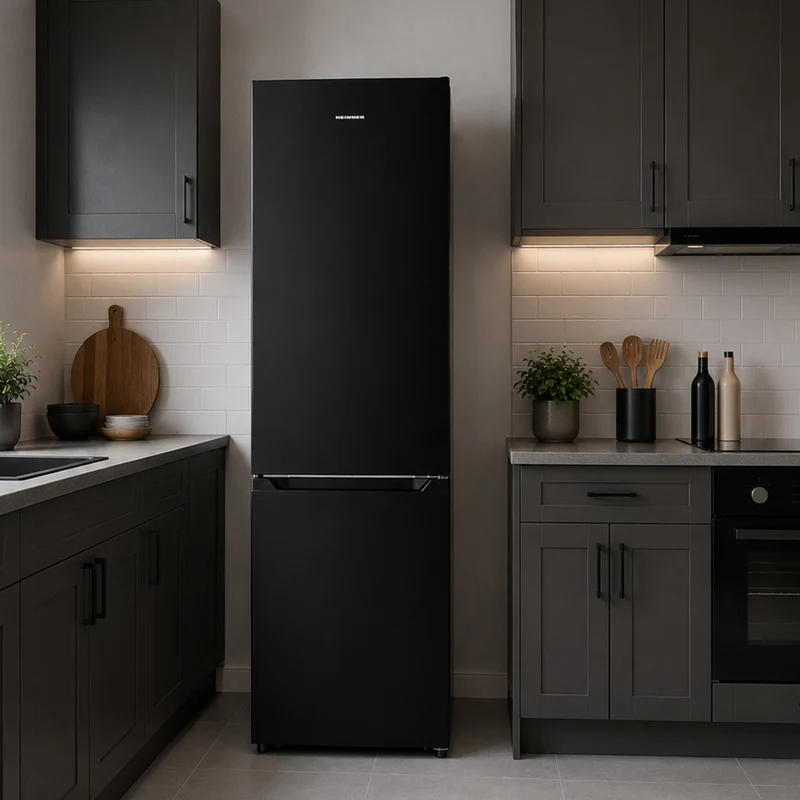 Heinner koel-vriescombinatie HCNF-HM253INVBKE – Full No Frost – Inverter Compressor – Zwart
