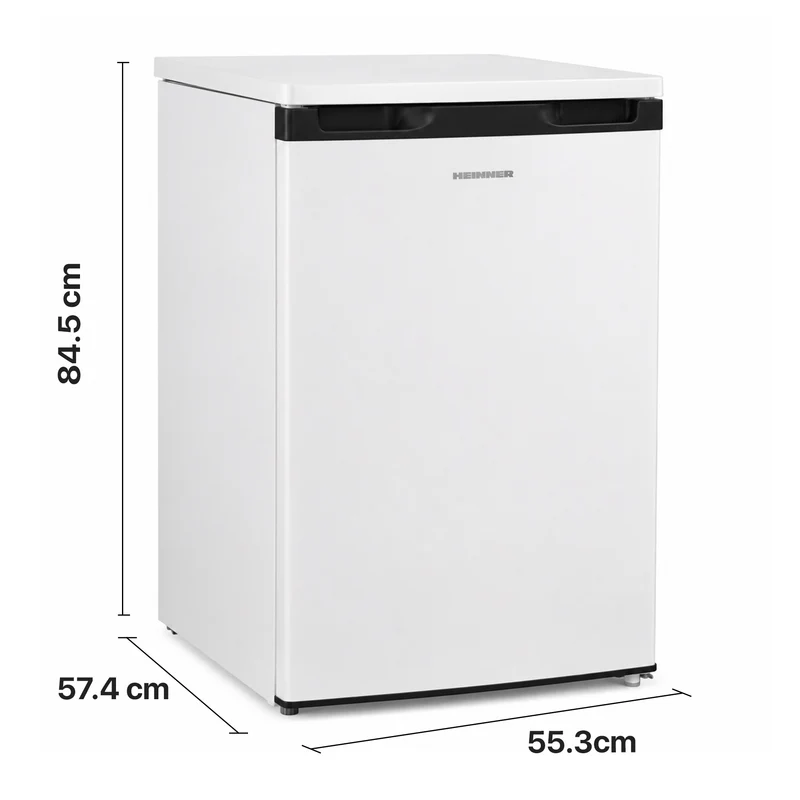 Tafelmodel koelkast Heinner HF-M131E – 131 L – mechanische thermostaat – omkeerbare deur – wit – 5 jaar garantie