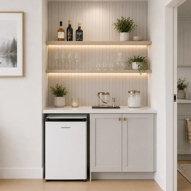 Heinner HMB-M66E minibar koelkast – 66 liter – mechanische thermostaat – omkeerbare deur – wit – 5 jaar garantie