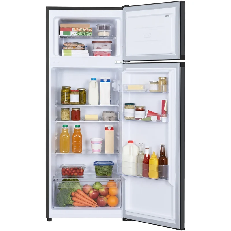 Heinner HF-H2206DGE++ Koel-vriescombinatie 206 L – Instelbare Thermostaat – LED-verlichting – Omkeerbare Deur – Antraciet