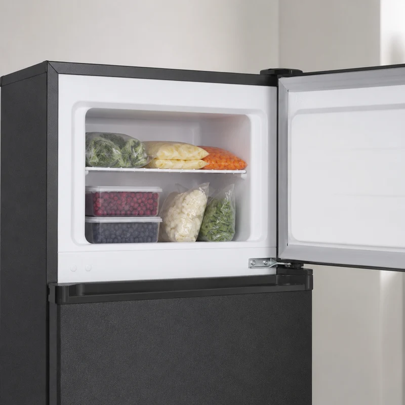 Heinner HF-H2206DGE++ Koel-vriescombinatie 206 L – Instelbare Thermostaat – LED-verlichting – Omkeerbare Deur – Antraciet