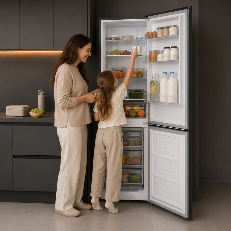 Heinner koel-vriescombinatie HCNF-HM253INVDGE – 253 liter – No Frost – energielabel E – antraciet