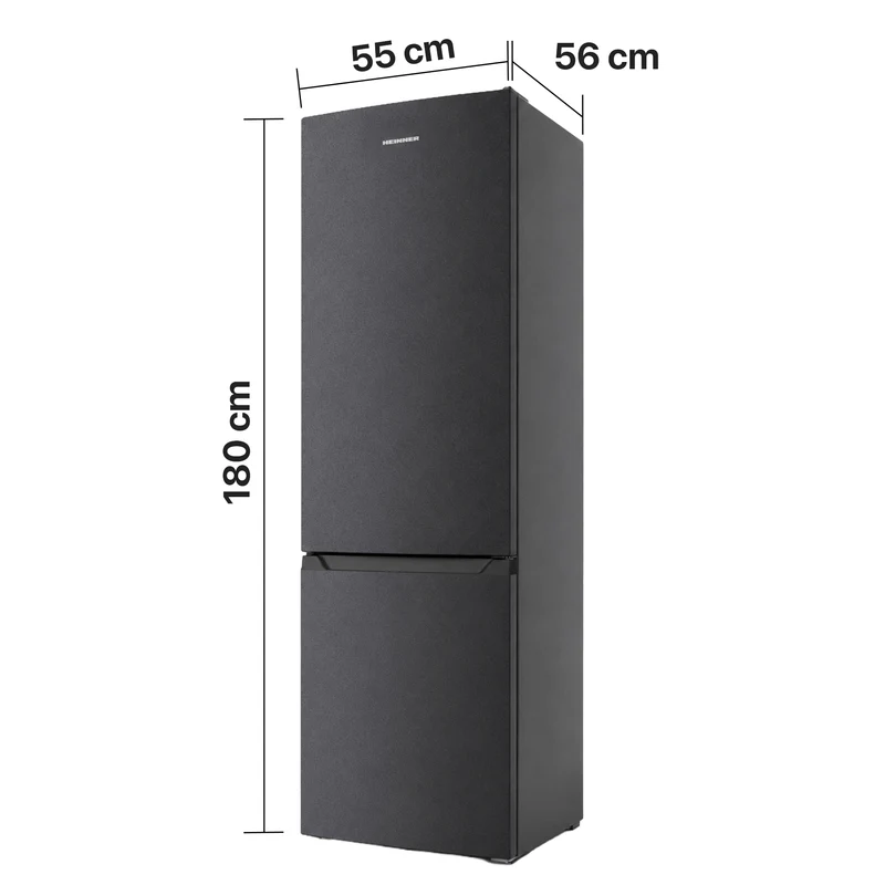 Heinner koel-vriescombinatie HC-HM262DGE – 262 liter – energielabel E – antraciet