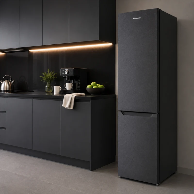 Heinner koel-vriescombinatie HC-HM262DGE – 262 liter – energielabel E – antraciet