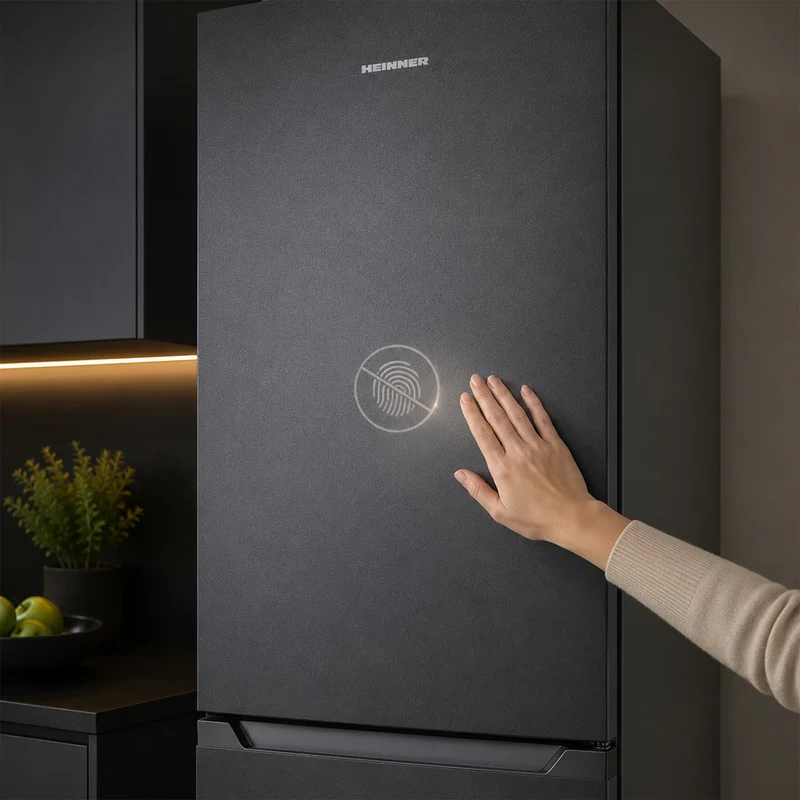 Heinner koel-vriescombinatie HC-HM262DGE – 262 liter – energielabel E – antraciet