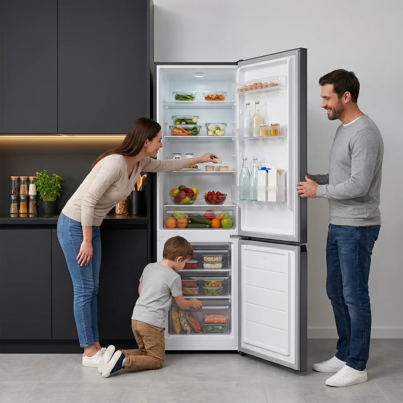 Heinner koel-vriescombinatie HC-HM262DGE – 262 liter – energielabel E – antraciet