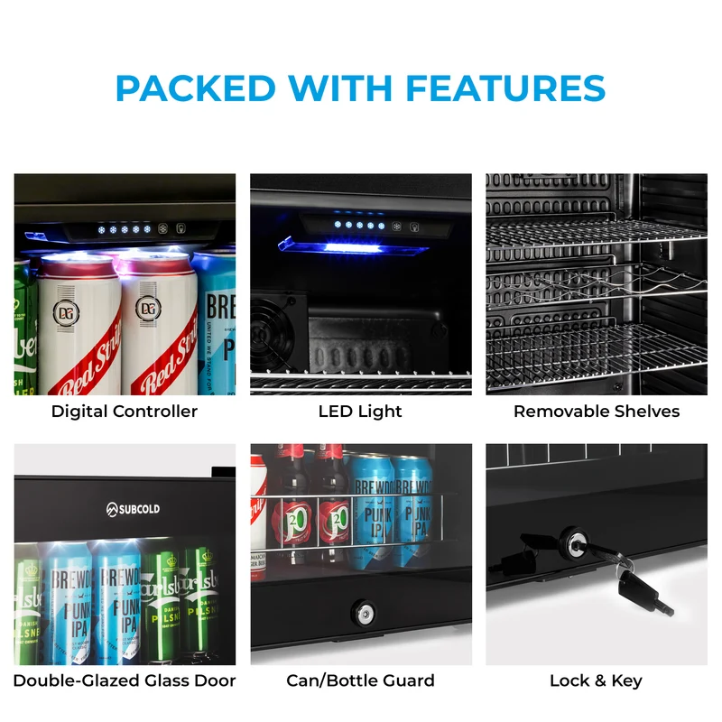 Subcold Ace 130 LED Touch Control Beer Fridge - Black | Refurbished