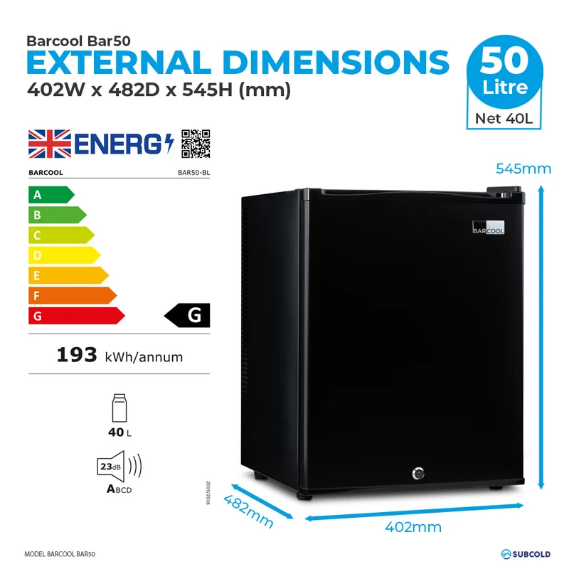 Barcool Bar50 LED Mini Bar Fridge | Refurbished