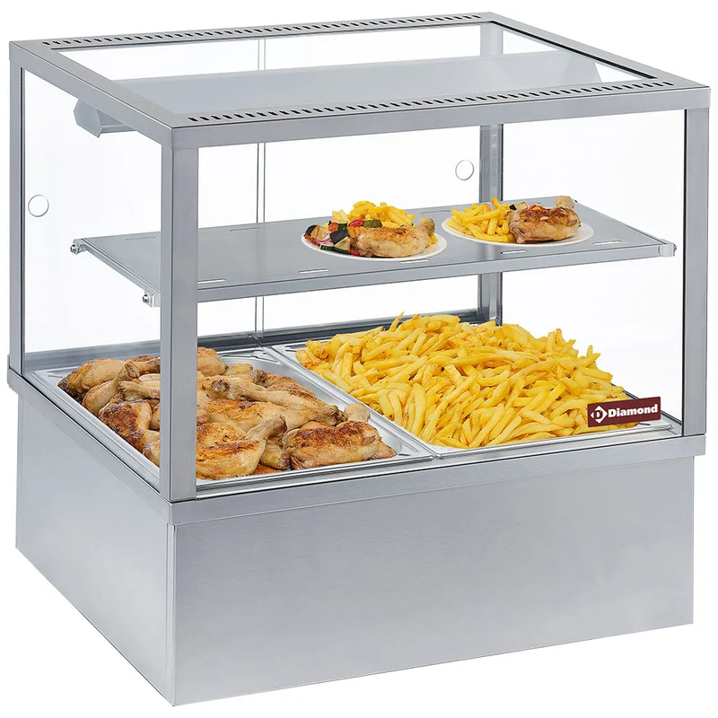 Wärmevitrine, Bain-Marie 2x GN 1/1 Panorama - VBME-2X
