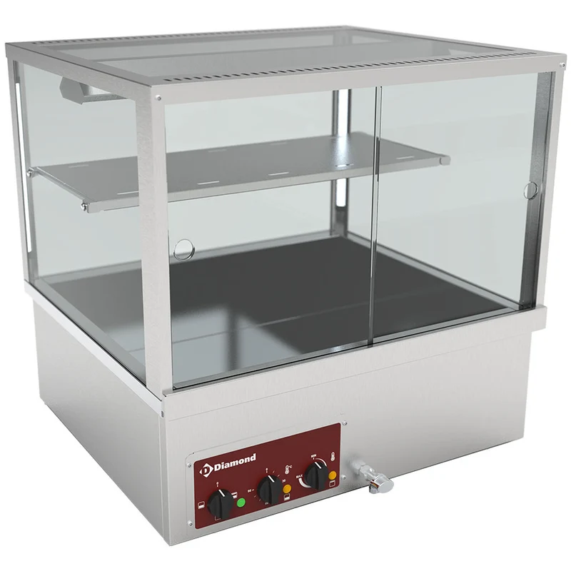 Wärmevitrine, Bain-Marie 2x GN 1/1 Panorama - VBME-2X