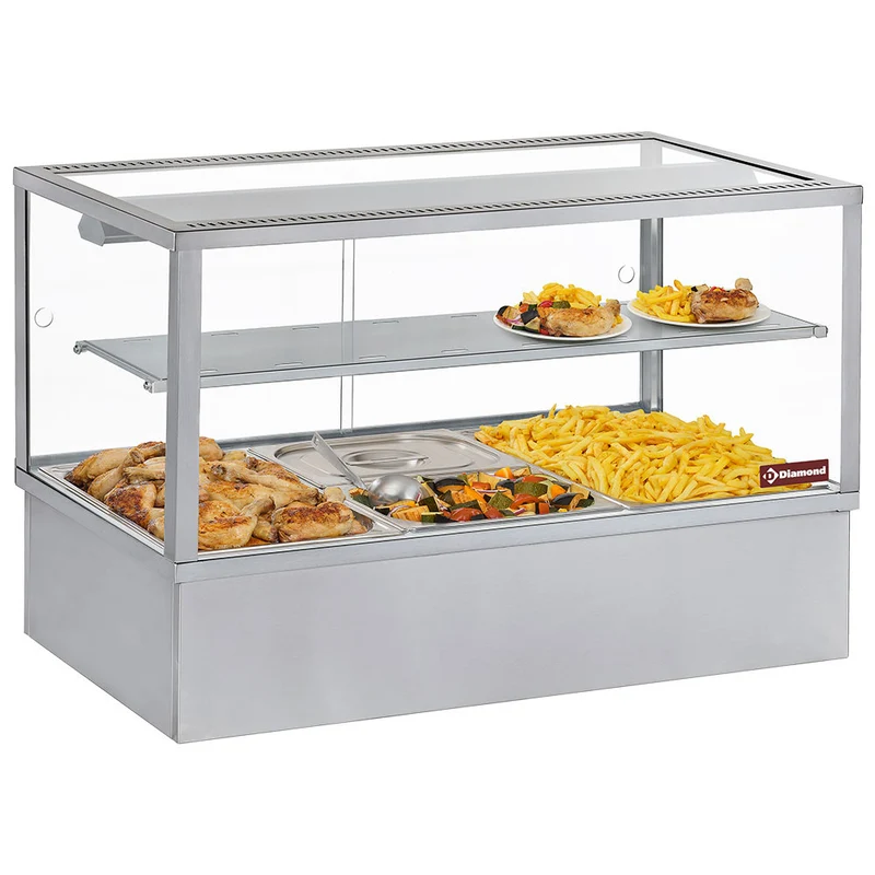 Wärmevitrine, Bain-Marie, 3 GN 1/1 Panorama - VBME-3X