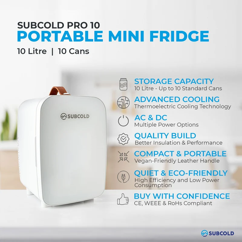 Pro 10L Mini Fridge - White | Refurbished