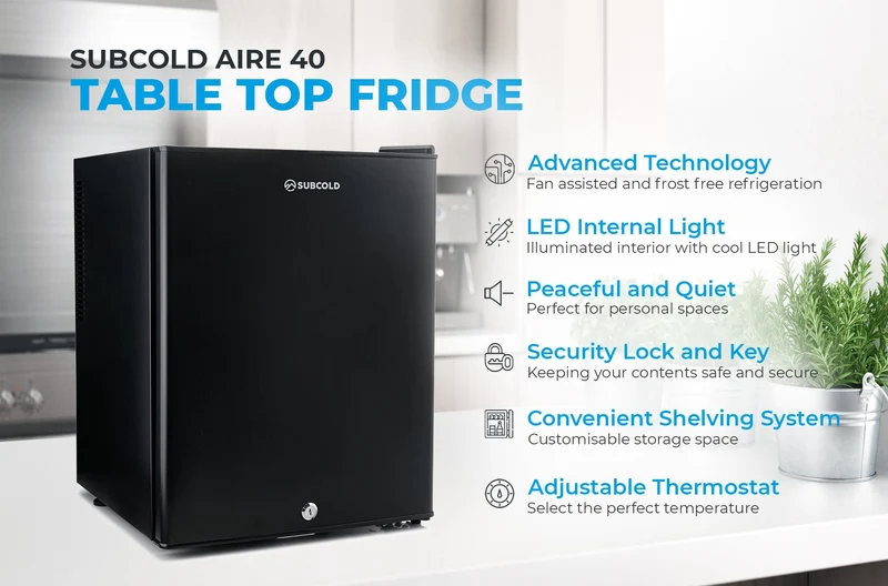 Subcold Aire40 LED Mini Fridge - Black | Refurbished