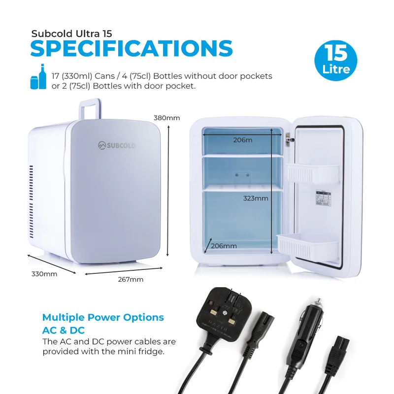Subcold Ultra 15L Mini Fridge - White | Refurbished