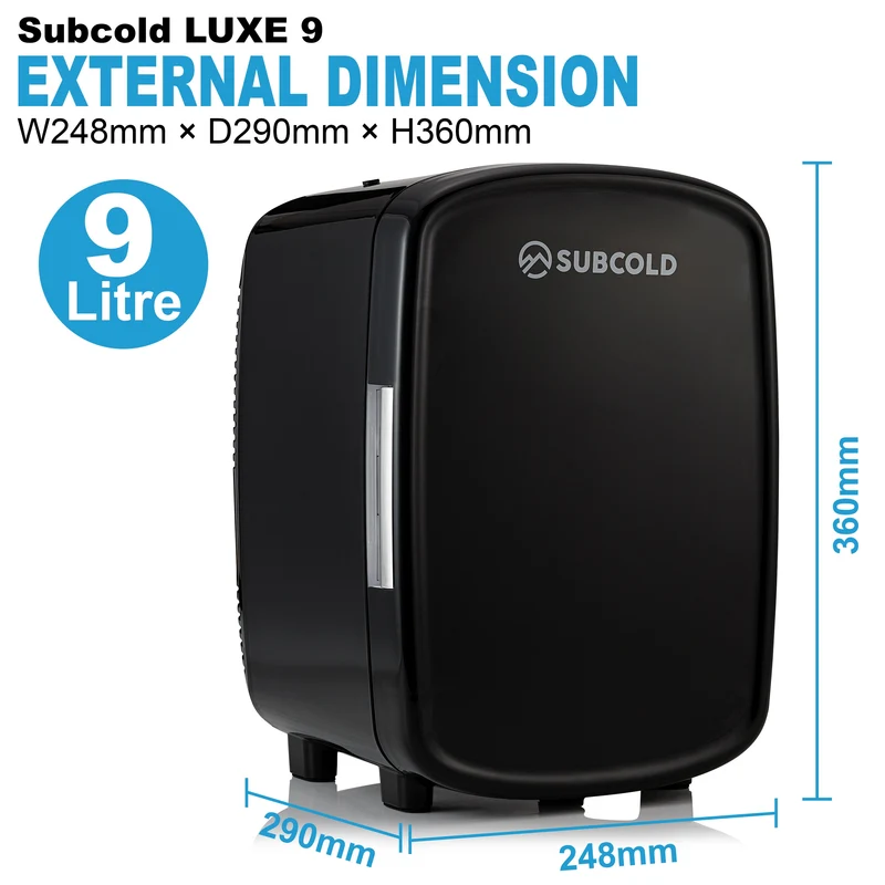 Luxe 9L Mini Fridge - Black | Refurbished