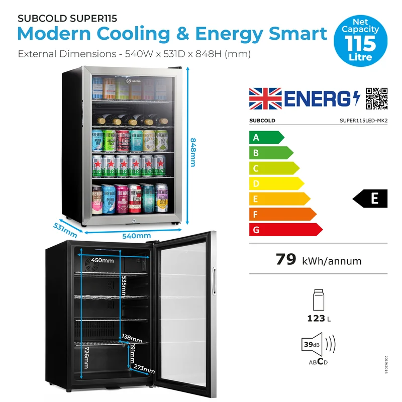 Subcold Super 115 LED Beer Fridge - Stainless Steel | Refurbished