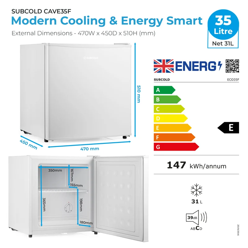 Subcold Eco35F Mini Freezer - White | Refurbished