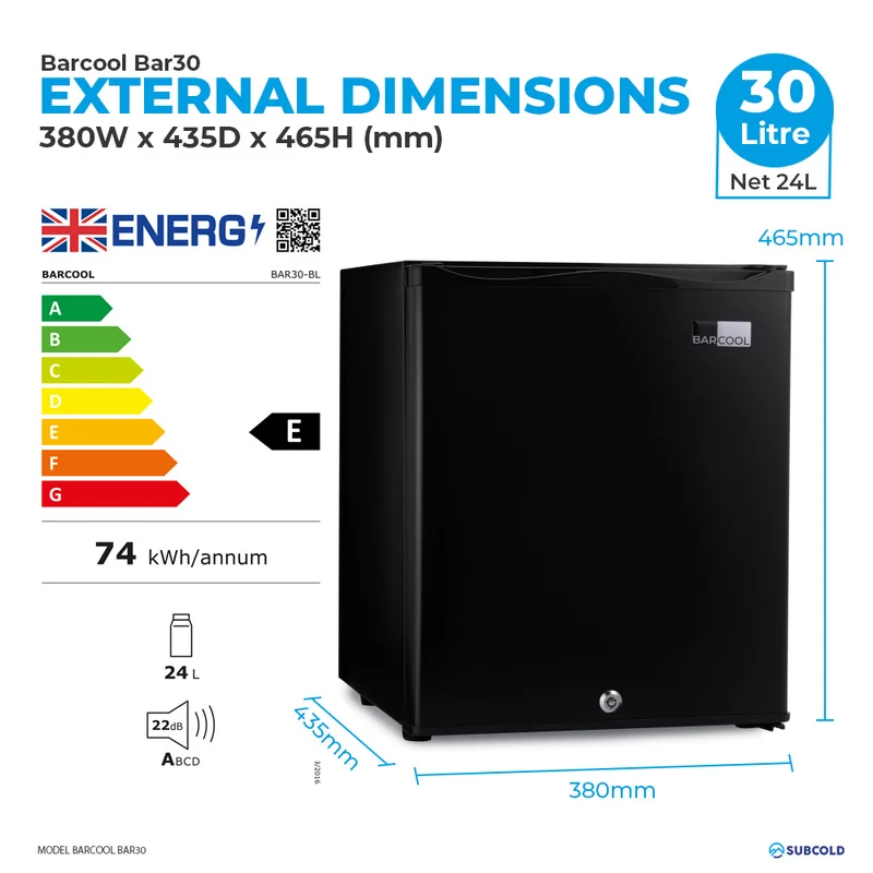 Barcool Bar30 LED Mini Bar Fridge | Refurbished