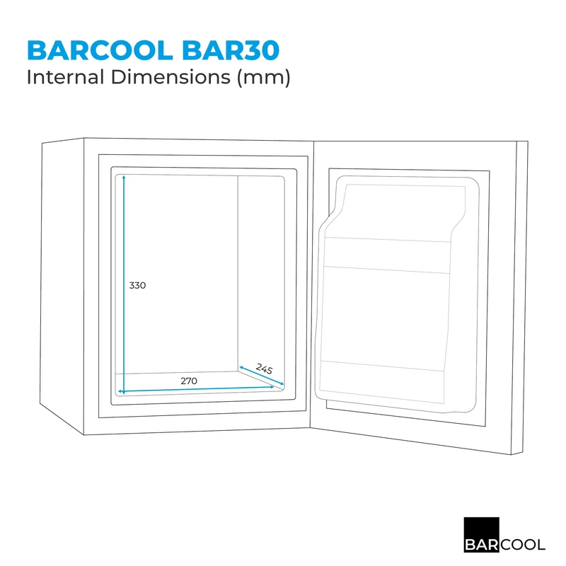 Barcool Bar30 LED Mini Bar Fridge | Refurbished