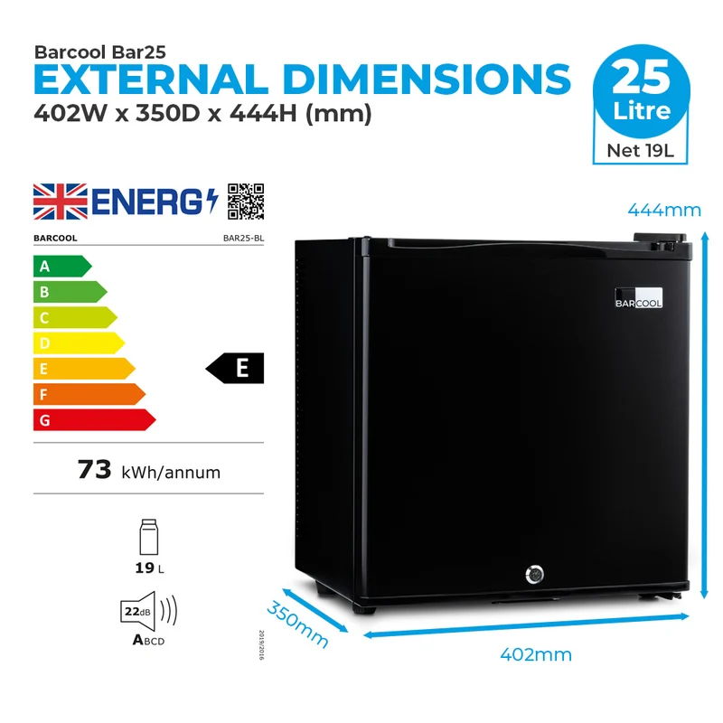 Barcool Bar25 LED Mini Bar Fridge - Refurbished