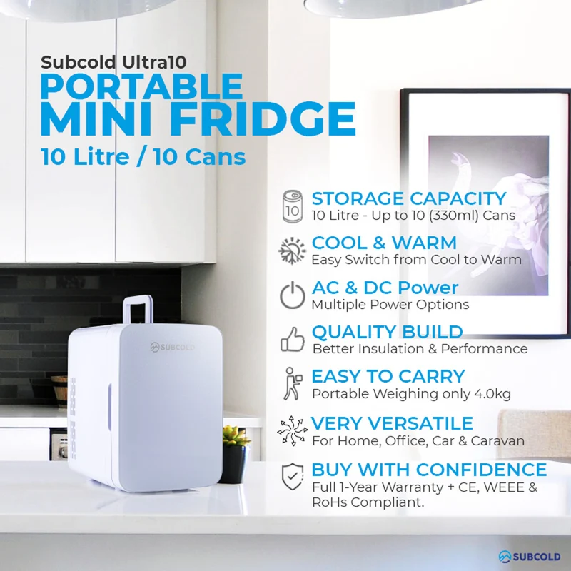 Subcold Ultra 10L Mini Fridge - White | Refurbished