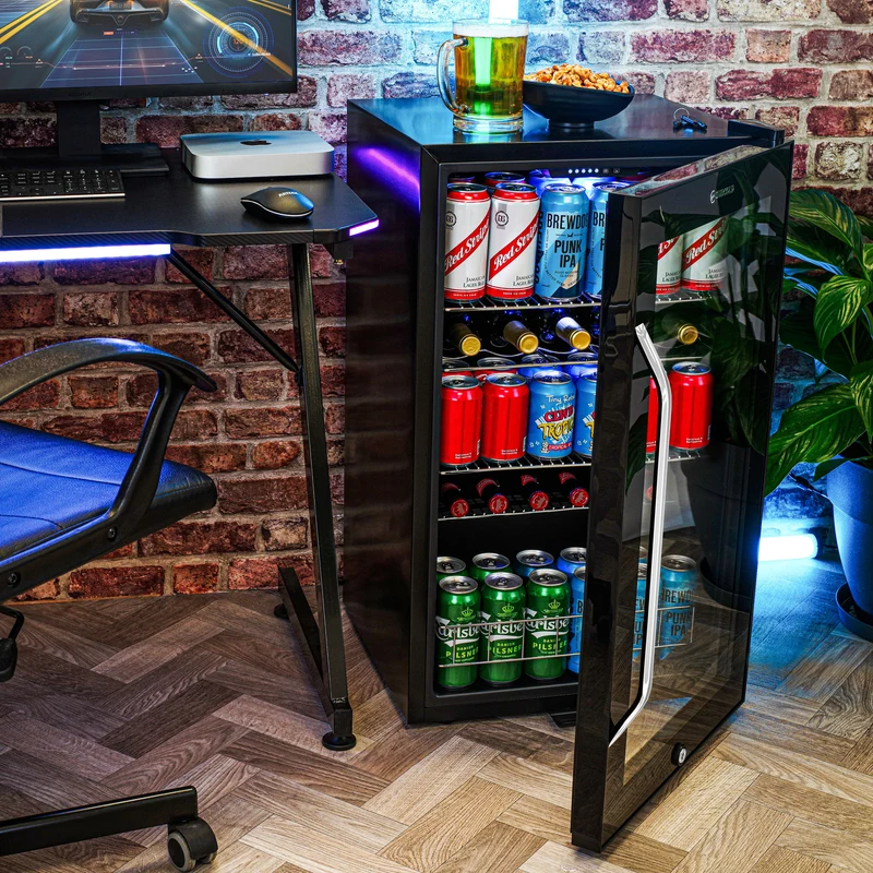 Subcold Ace 100 Beer Fridge Black - 95L Lockable Drinks Fridge for Home Bars, Gaming Rooms & Man Caves