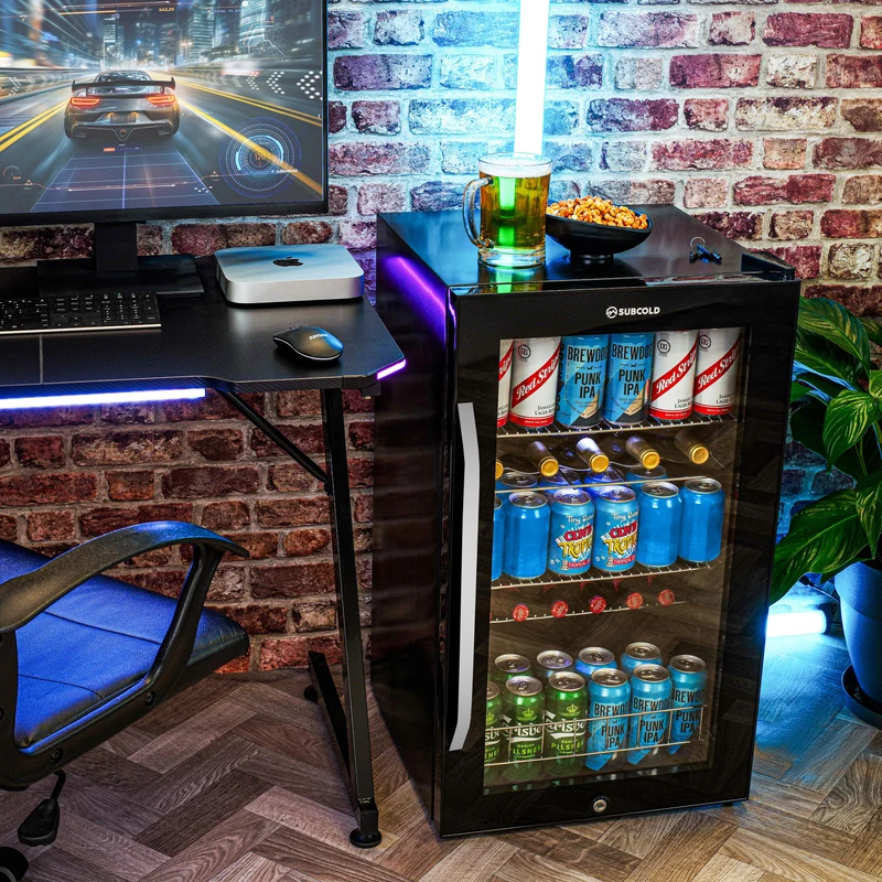 Subcold Ace 100 Beer Fridge Black - 95L Lockable Drinks Fridge for Home Bars, Gaming Rooms & Man Caves