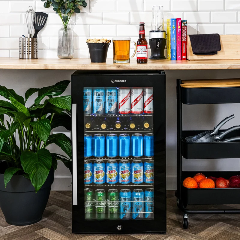 Subcold Ace 100 Beer Fridge Black - 95L Lockable Drinks Fridge for Home Bars, Gaming Rooms & Man Caves