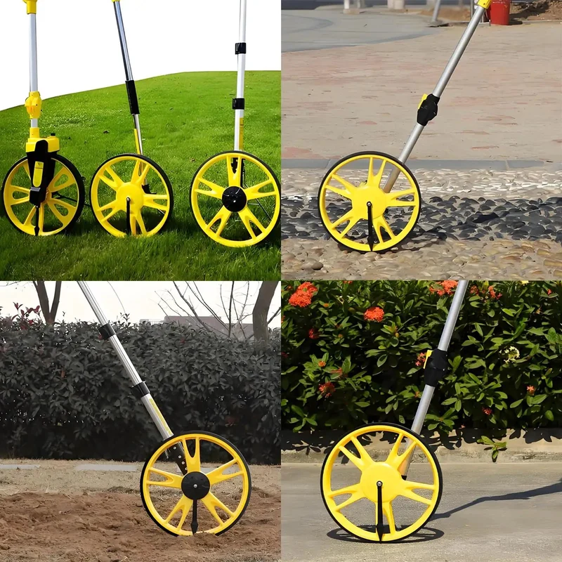 Collapsible Aluminum Measuring Wheel For Construction And Landscaping Hella Compact Survey Odometer Fits Right In Your Toolbox Tailgate Ready No Fuss Setup For DIY Pros And Yard Layout Work