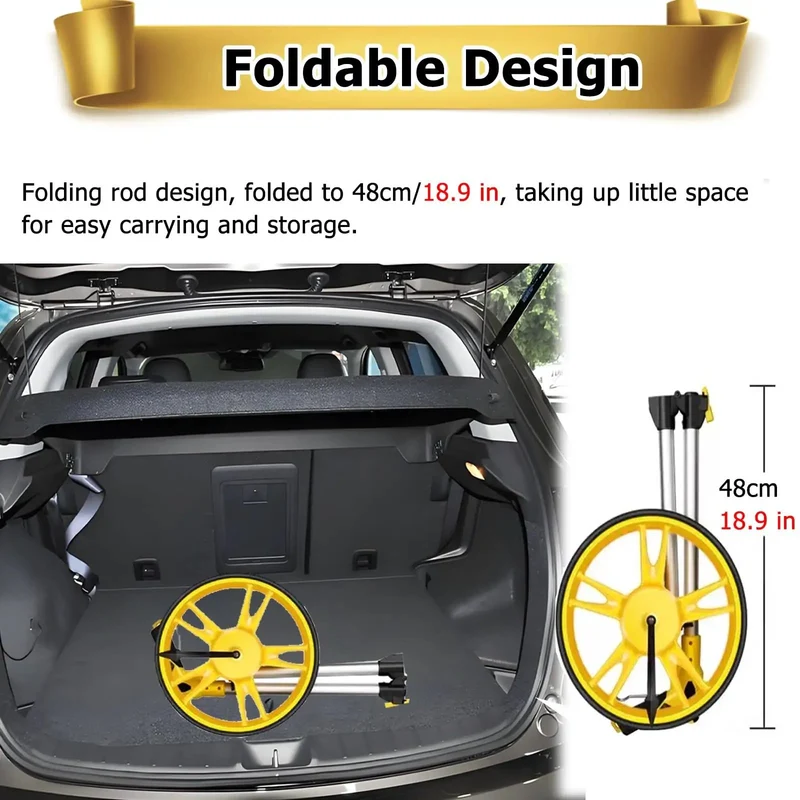 The Real Mccoy Manual Distance Measuring Wheel With Heavy Duty Folding Shaft For Surveyors And Gritty Diy Crews Smooth Rolling Gauge For Measuring Tracks Reliable Tally Stick For Your Gear Bag