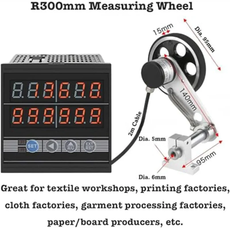 Dead On Target Heavy Duty Digital Cable Measuring Wheel With Precision Rotary Encoder Steel Frame Built Tough For Factory Floor Wire And Fabric Roll Measurements In Feet Meters Or Yards Daily