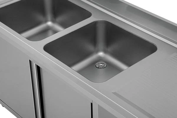 Spüle mit Geschirrspüler 160x70xH85 2 Becken links