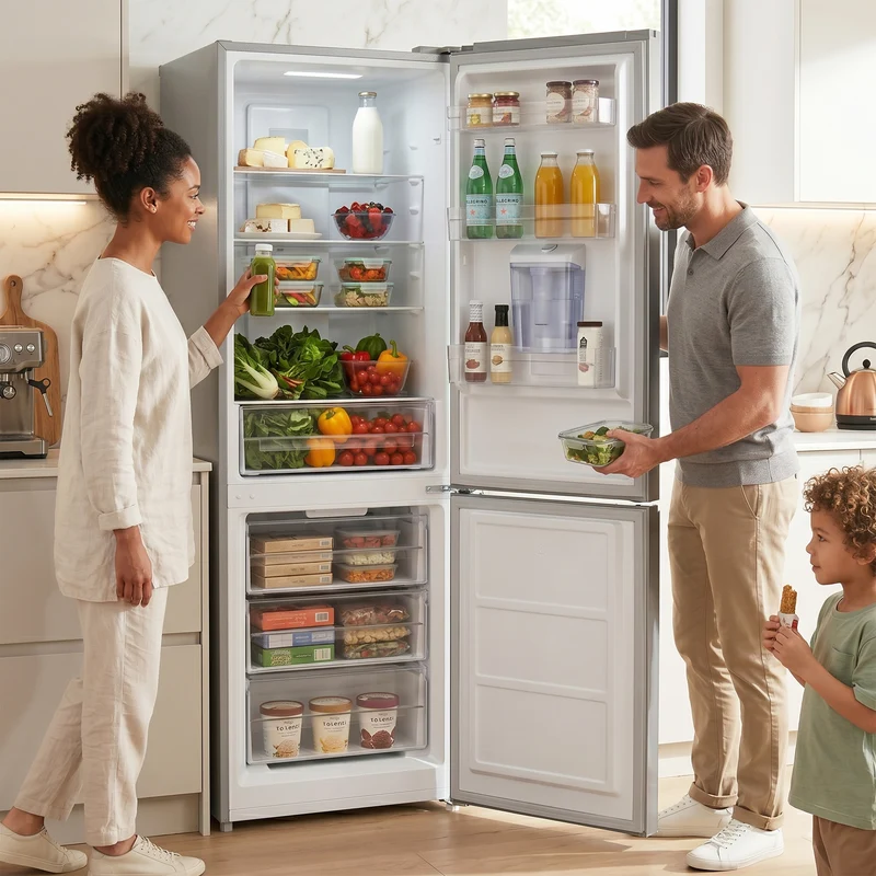 Heinner HCNF-HM291XWDE koel-vriescombinatie – 291 L – Total No Frost – waterdispenser – energielabel E