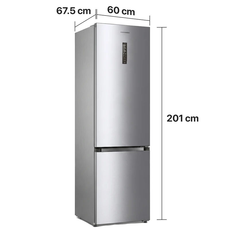Heinner HCNF-HM377INVXC koel-vriescombinatie – 377 liter – Full No Frost