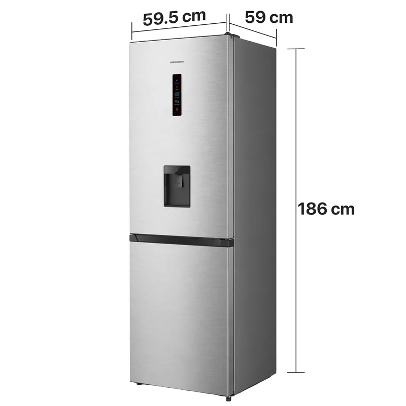 Heinner HCNF-HS304XWDE koel-vriescombinatie – 304 L – Full No Frost – waterdispenser – energielabel E