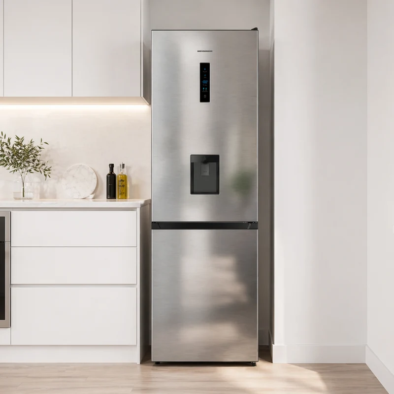 Heinner HCNF-HS304XWDE koel-vriescombinatie – 304 L – Full No Frost – waterdispenser – energielabel E