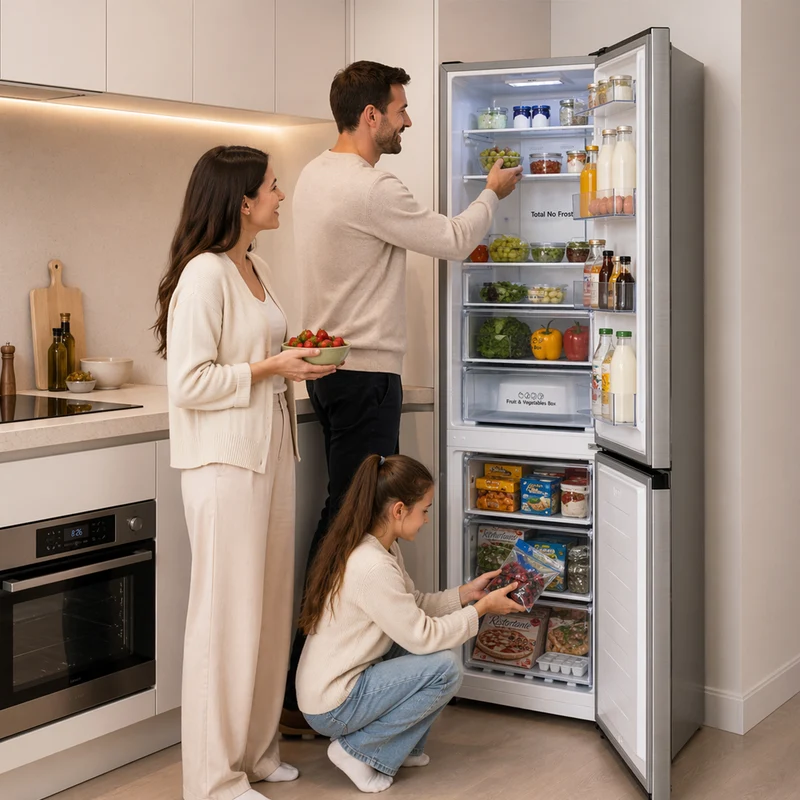 Heinner HCNF-HS304XWDE koel-vriescombinatie – 304 L – Full No Frost – waterdispenser – energielabel E