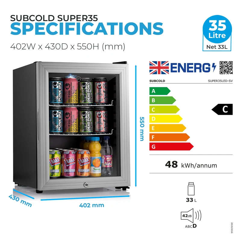 Subcold Super 35 LED Beer Fridge